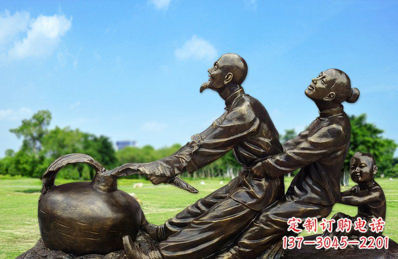 泰州和谐之美,铜雕萝卜雕塑