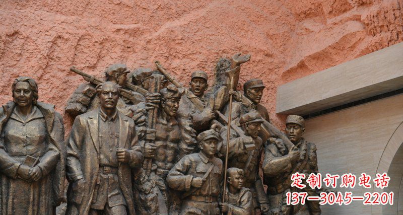 泰州公园白求恩与八路军景观铜雕