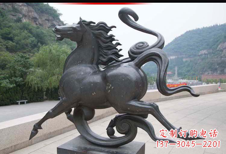 泰州公园奔马铜雕 (2)