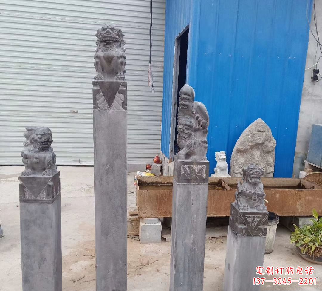 泰州公园别墅仿古狮子拴马桩