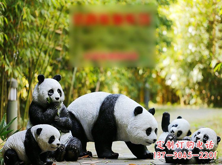 泰州玻璃钢仿真熊猫雕塑