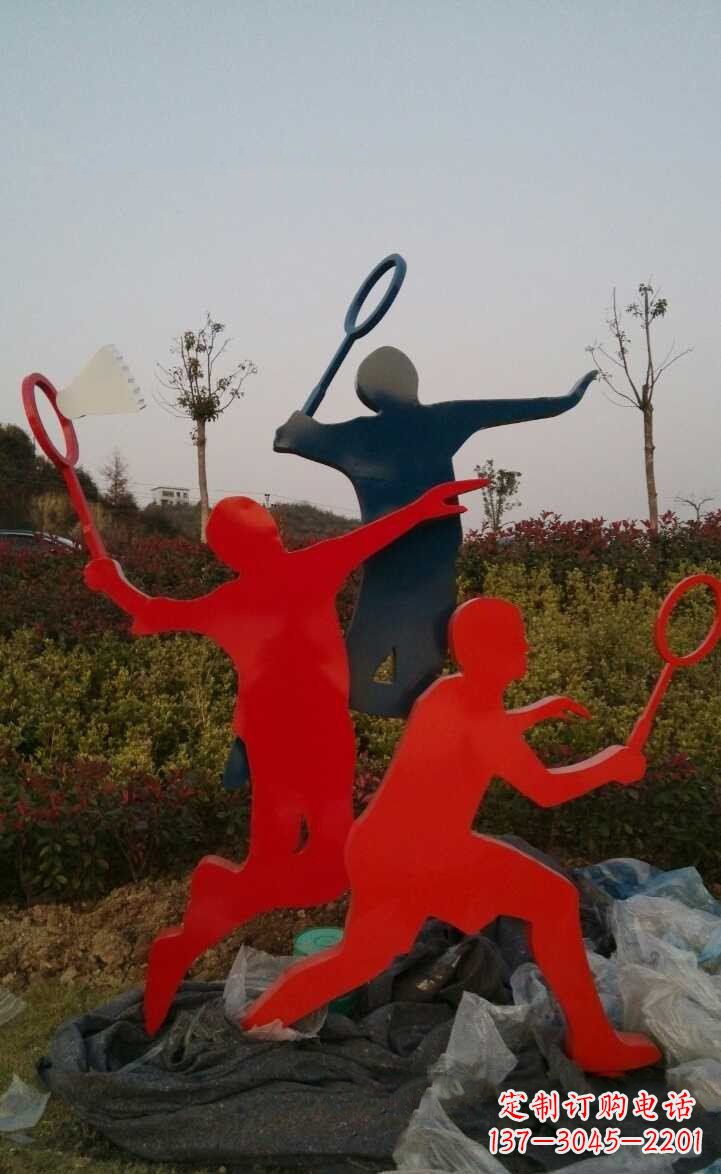 泰州青春活力 羽毛球抽象雕塑