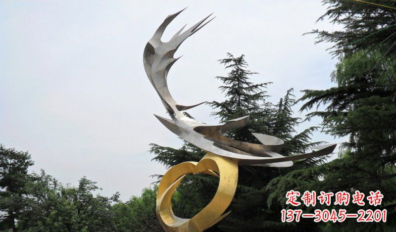 泰州精美雕刻石膏抽象凤凰雕塑