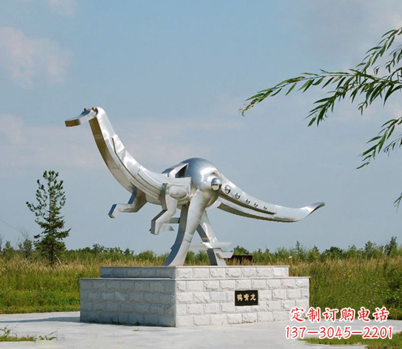 泰州特大不锈钢抽象恐龙雕塑