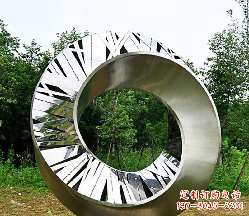 泰州符号意义深刻的不锈钢抽象圆环雕塑
