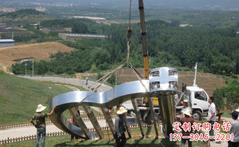 泰州公园不锈钢大型竖琴景观雕塑