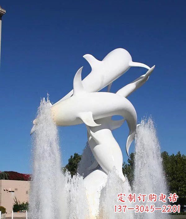 泰州公园不锈钢动物海豚雕塑
