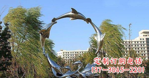 泰州华丽精致的不锈钢海豚雕塑