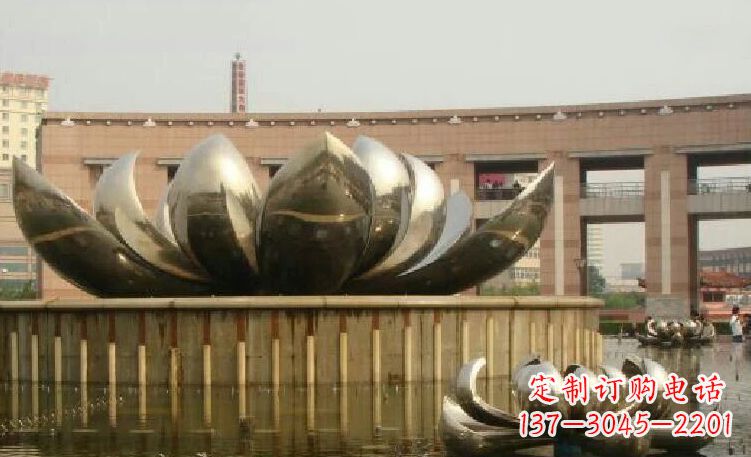 泰州廊中领雕塑优质的不锈钢荷花雕塑