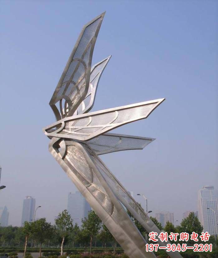 泰州大型不锈钢蝴蝶翅膀雕塑