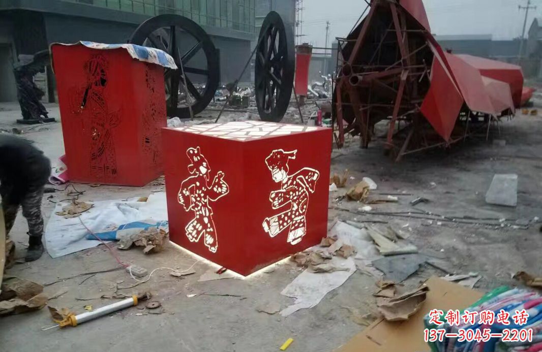 泰州高品质不锈钢皮影戏人物雕塑