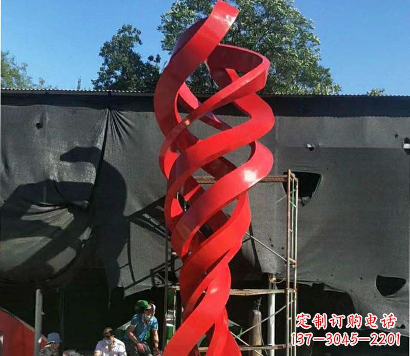 泰州高端不锈钢螺旋飘带景观雕塑