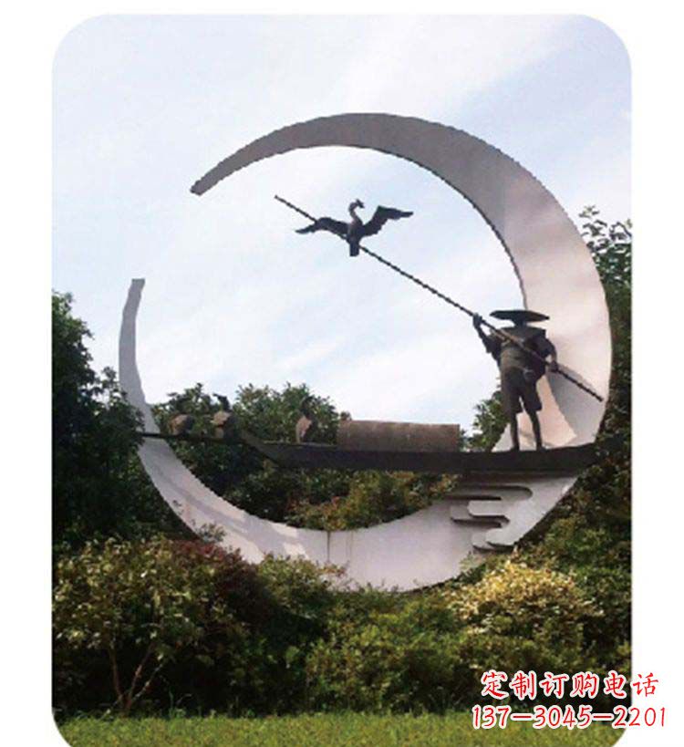 泰州精致美观的不锈钢鸬鹚雕塑