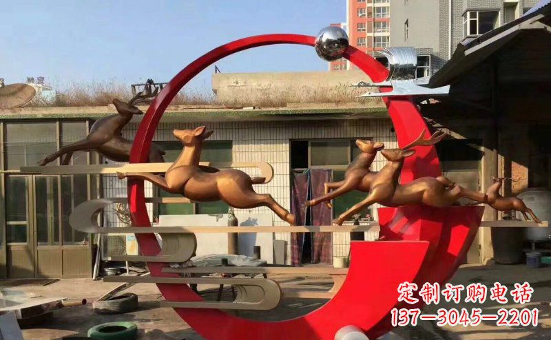 泰州梅花鹿不锈钢雕塑引人瞩目的审美观赏