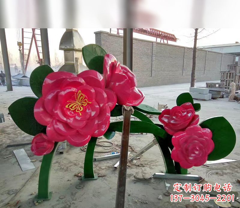 泰州中领雕塑花朵般精美的不锈钢牡丹雕塑