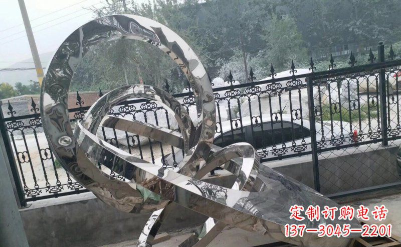 泰州公园拼接圆环景观不锈钢雕塑