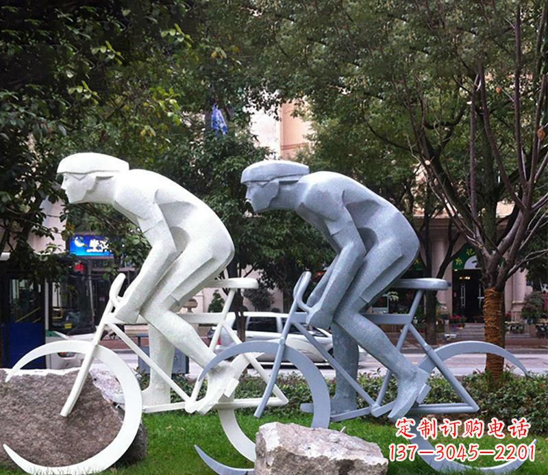 泰州装饰型不锈钢骑自行车雕塑