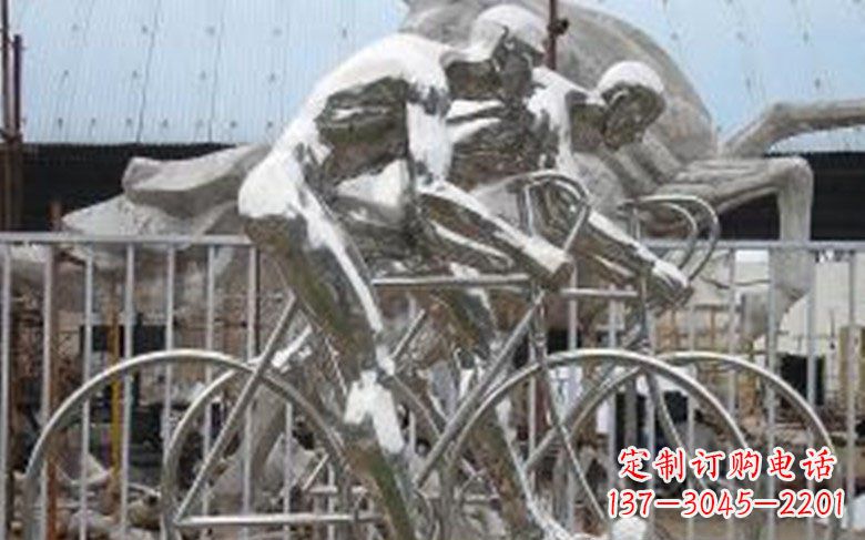 泰州铸造不锈钢骑自行车景观雕塑