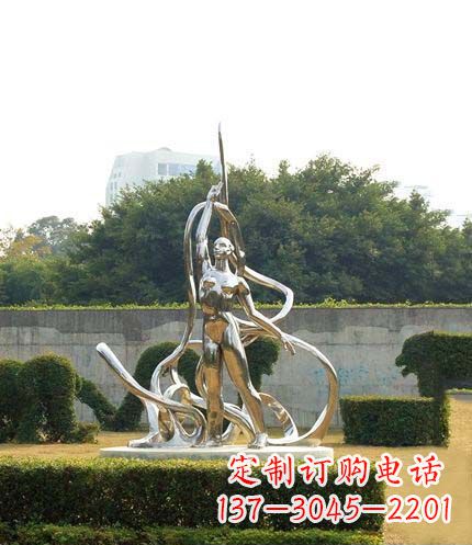 泰州跳丝带魅力少女铜雕
