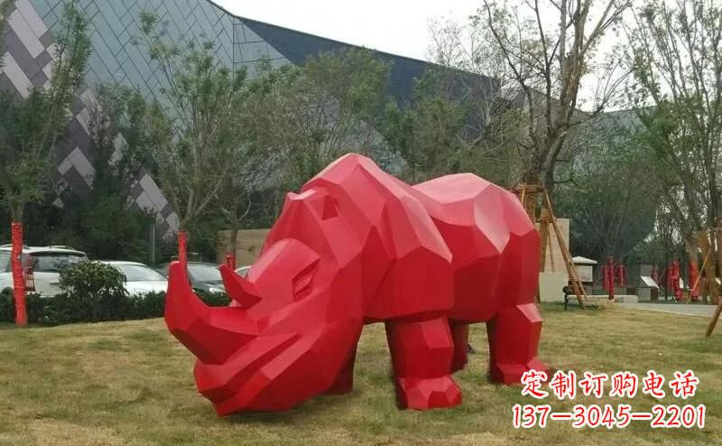 泰州摩洛哥高端不锈钢犀牛雕塑