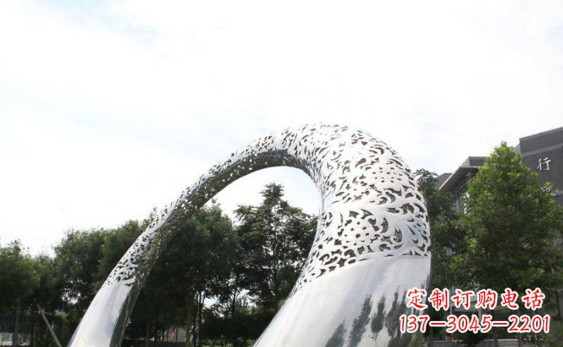 泰州优雅定制不锈钢圆形拱门雕塑