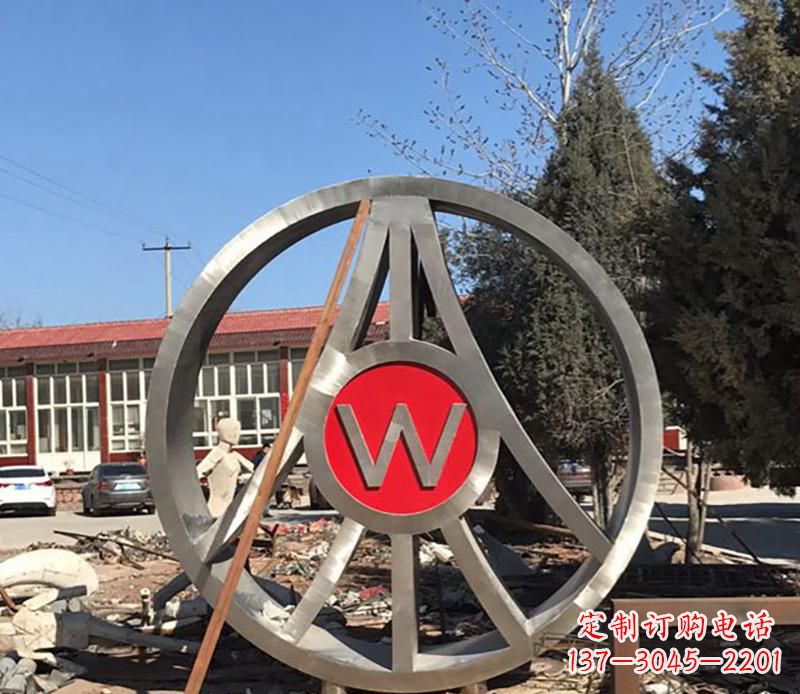 泰州精美的不锈钢圆球字母景观雕塑