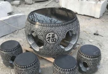 泰州特大型福字桌凳石雕