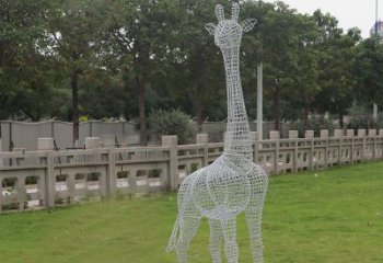 泰州浪漫活力·不锈钢镂空长颈鹿雕塑