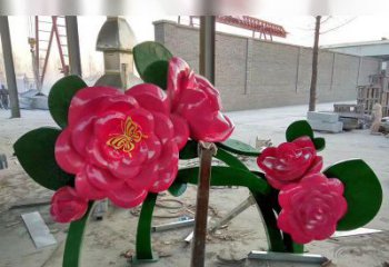 泰州中领雕塑花朵般精美的不锈钢牡丹雕塑
