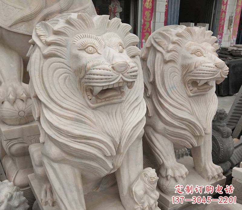 泰州西洋狮石雕动物雕塑
