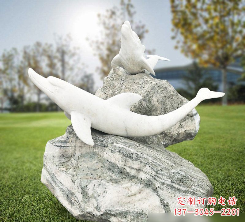 泰州中领雕塑设计之海豚石雕