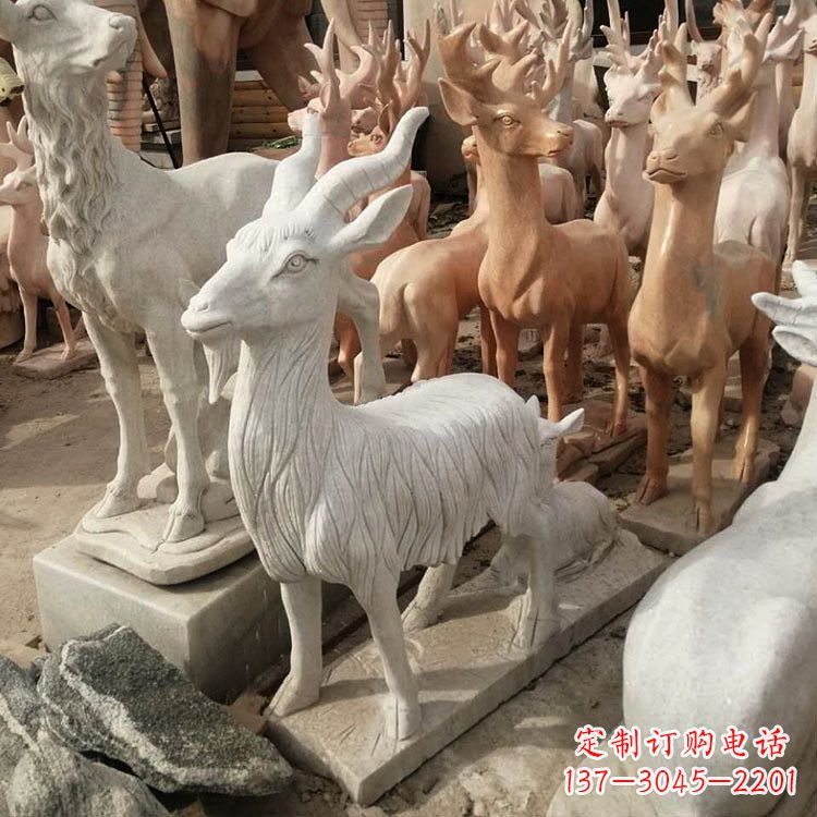 泰州公园草坪动物摆件石雕羊
