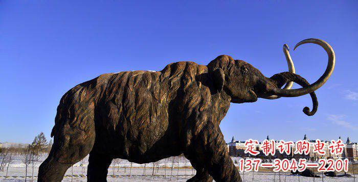 泰州公园抽象大象动物铜雕 (2)