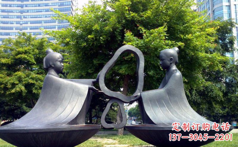泰州特色铜雕-孔融让梨雕塑