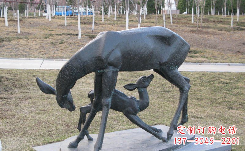泰州母子鹿铜雕艺术塑像