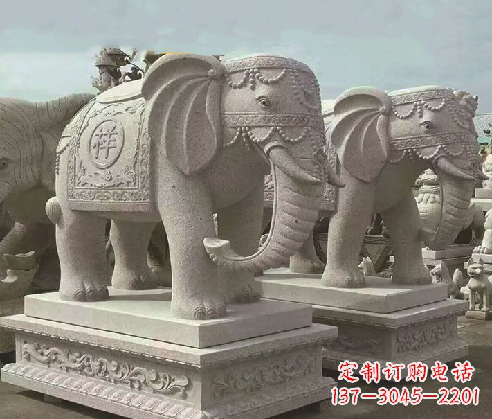 泰州精美大象大理石雕塑