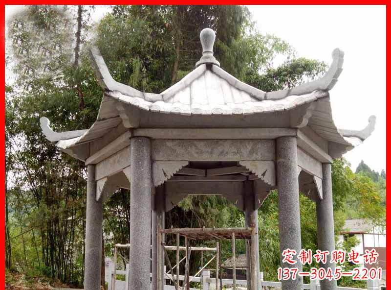 泰州复古公园石凉亭雕塑