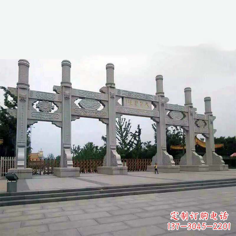 泰州精美牌坊雕塑，让公园大门更加精致