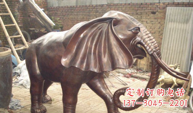 泰州精美细腻的铸铜大象雕塑