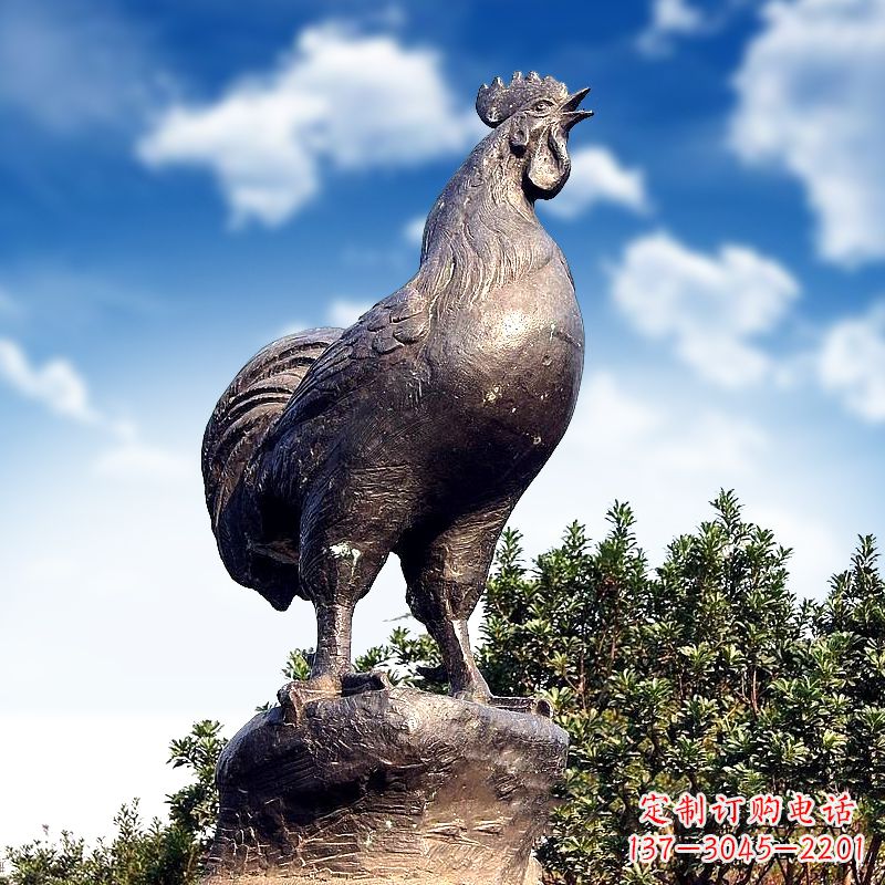 泰州威风凛凛的大型铸铜酉鸡雕塑