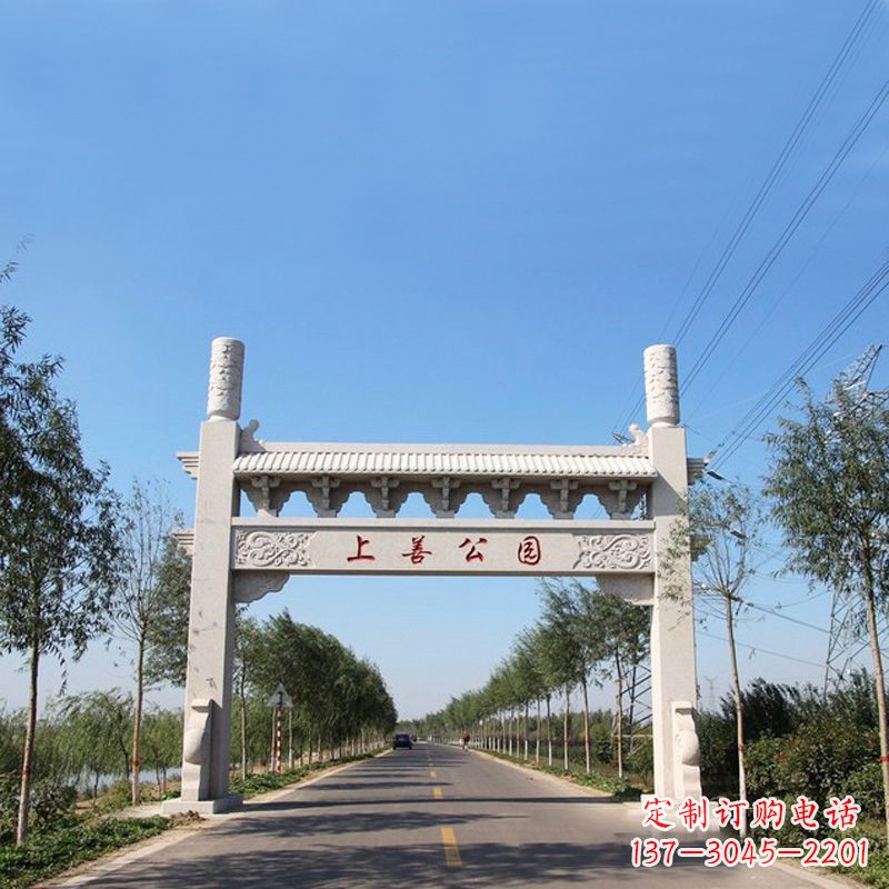 泰州精美石牌坊雕塑——打造公园独特风格