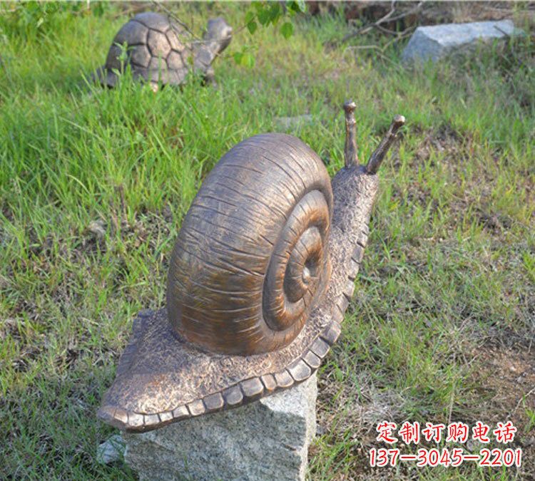 泰州全新玻璃钢材质仿真铜蜗牛雕塑