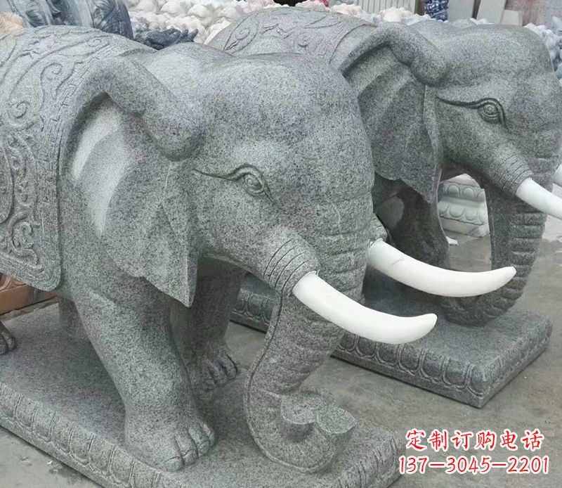 泰州象征力量的大理石大象雕塑
