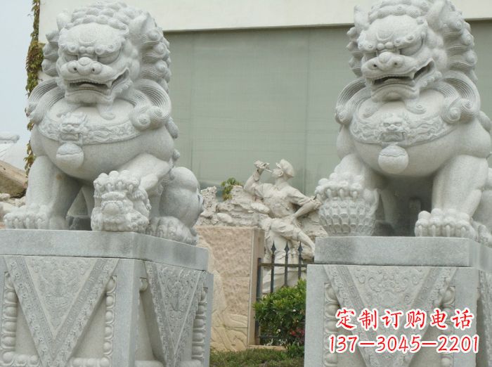 泰州公园动物大理石狮子石雕 (5)