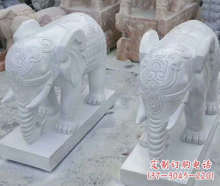 泰州高雅雕塑招财石雕大象