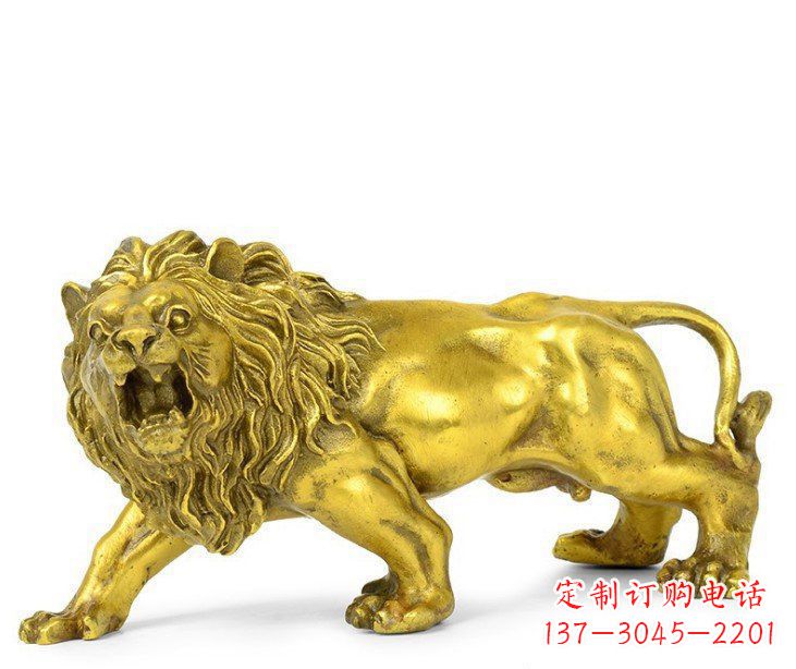 泰州黄铜鎏金狮子雕塑——象征力量的艺术精品