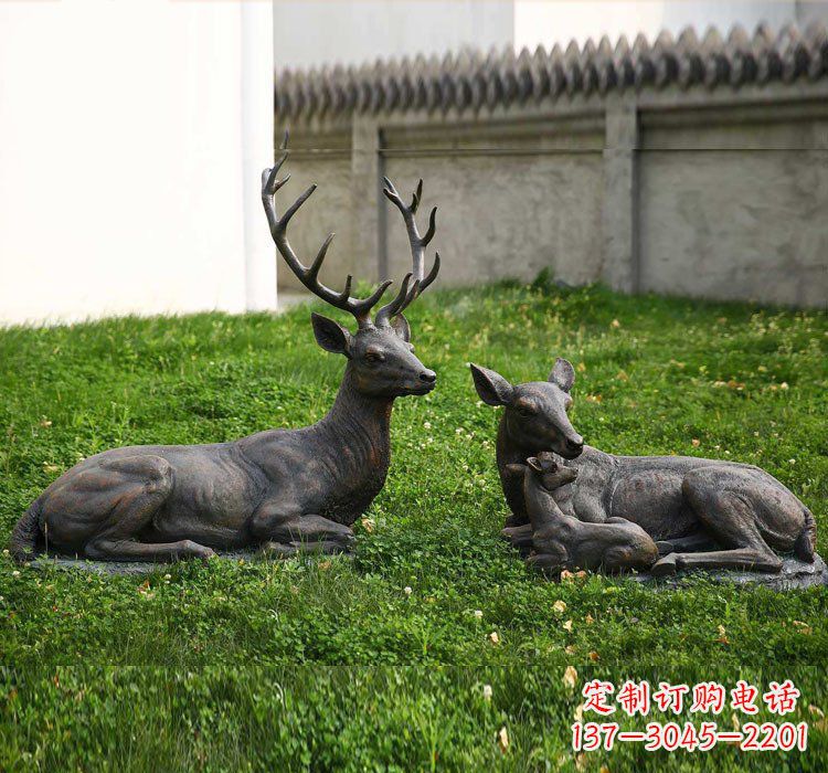 泰州精美梅花鹿铜雕