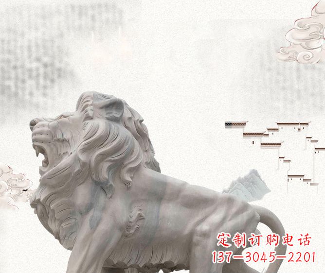 泰州公园动物欧式石狮子雕塑