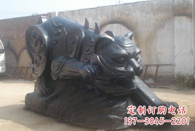 泰州公园动物铜雕老虎