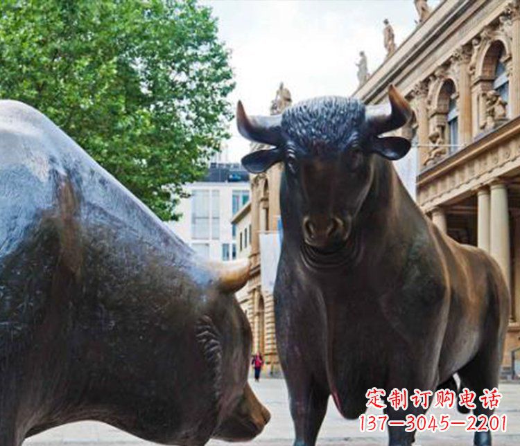 泰州公园动物铜雕小牛